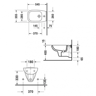 Биде подвесное Duravit D-Code (22571500002) 4