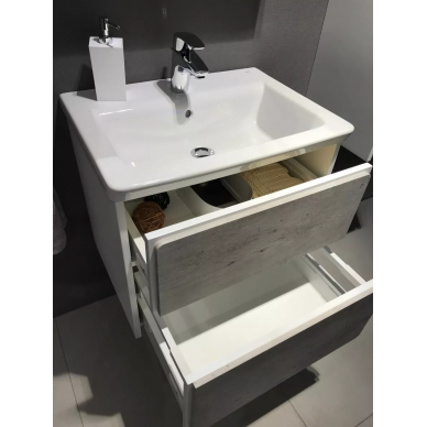 Тумба для ванной Roca Ronda (ZRU9303004) (80 см) белый глянец/бетон 6