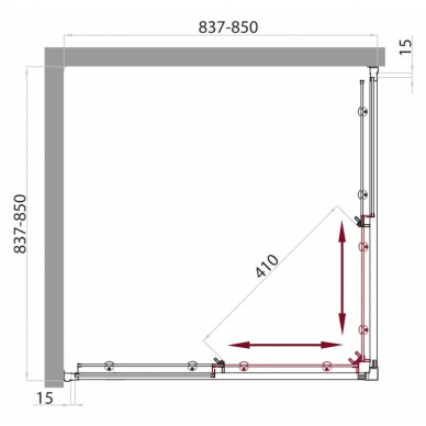 Душевой уголок BelBagno Uno A2 (85 см) (прозрачное стекло) 1