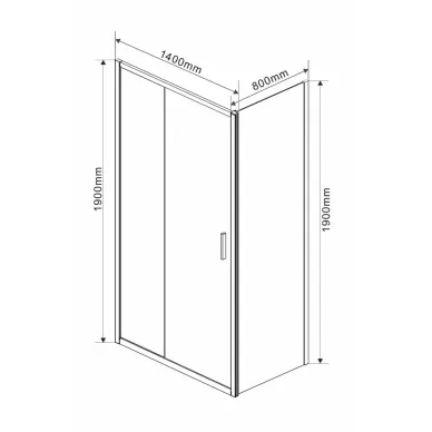 Душевой уголок Vincea Garda (VSR-1G8014CH) 140х80х190 см, профиль хром/стекло шиншилла 5