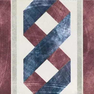 1036795 Via Emilia Greca Festone BIANCO-BORDEAUX PZ 20x20 0