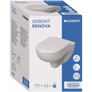 Чаша подвесного унитаза Geberit Renova Rimfree (500.801.00.1) с микролифтом 7