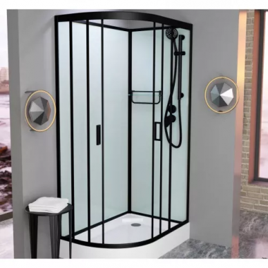 Душевая кабина Frank 400 (F418R Black) без крыши, 100х80х215 см 7