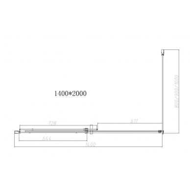 Душевой уголок Vincea Dice (VSR-4D1014CL) 140х100х200 см, профиль хром/стекло прозрачное 3