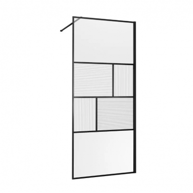 Душевая перегородка Vincea Walk-In HP Art (VSW-1HC100CFB) 100x200 см, профиль черный матовый/стекло рифленое/прозрачное 5
