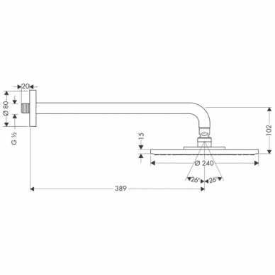 Верхний душ Hansgrohe Raindance AIR (27474000) (240 мм) 1