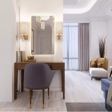 Зеркало Art&Max Siena S (AM-SieS-600-1000-DS-F-Gold) (60x100 см) бесконтактный сенсор с LED подсветкой, золото 5