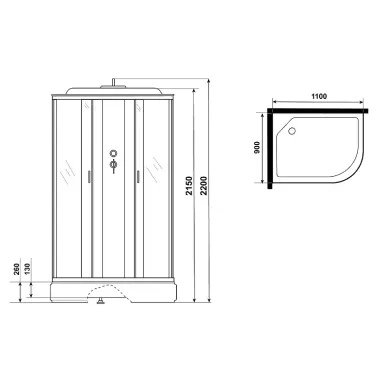 Душевая кабина Niagara Classic 120х90 L (NG-33294-14LG) с гидромассажем 10