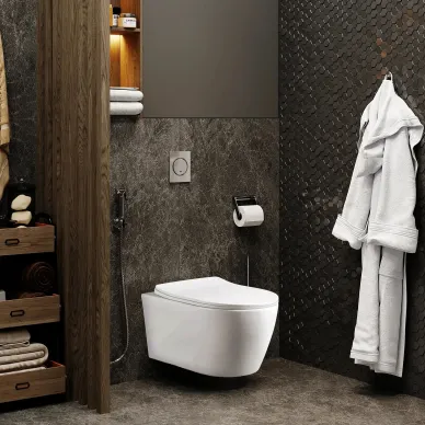 Унитаз подвесной Cerutti SPA Sella UF CT10362 безободковый, микролифт 5