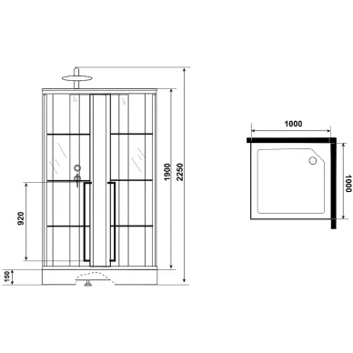 Душевая кабина Niagara Standart 100х100х225 см, без крыши 9