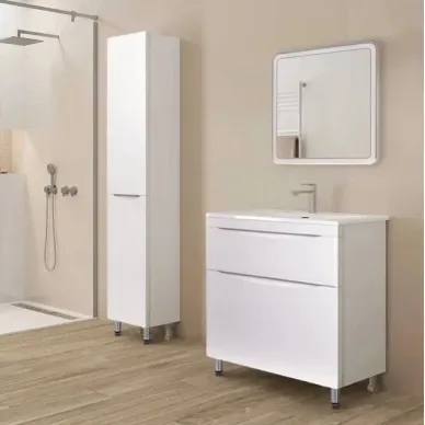 Тумба для ванной Style Line Бергамо Мини СС-00002361 90 см напольная, антискрейтч белый 7