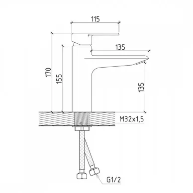 Смеситель для раковины Teymi Kati T10217 хром 7