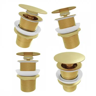 Сливной набор для раковины Teymi Solli T140208 без перелива, click-clack, золото 10