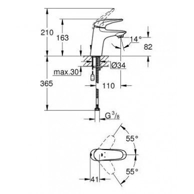 Смеситель для раковины Grohe Eurostyle New (23713003) 6