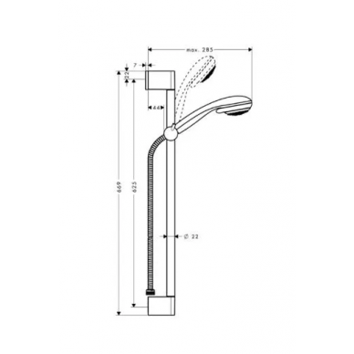 Душевой гарнитур Hansgrohe Crometta 85 Vario/Unica'C (27763000) (65 см) 1