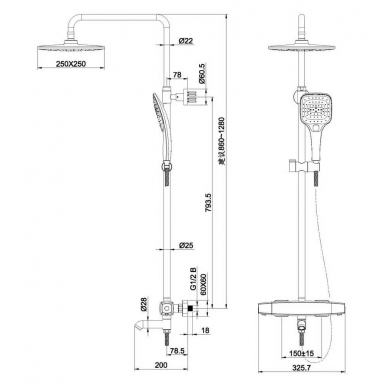 Душевая система Orans (OLS-7553H) 5