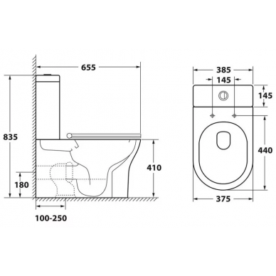 Чаша для напольного унитаза OWL 1975 Eter (OWLT190202) безободковый с сиденьем микролифт 2