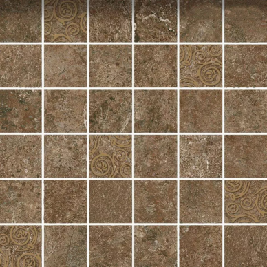 60661 Dynasty Mosaico Rust 4.7x4.7 30x30 0