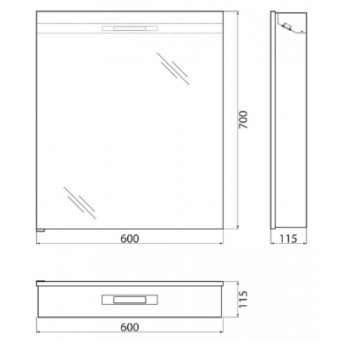 Зеркальный шкаф BelBagno (SPC-1A-DL-BL-600) 60 см 6