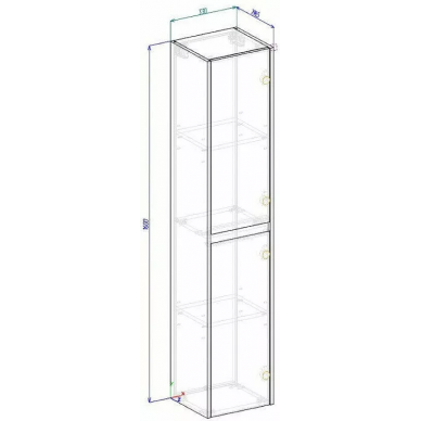 Пенал BelBagno Kraft (KRAFT-1600-2A-SC-RT-R) правый, Rovere Tabacco 5