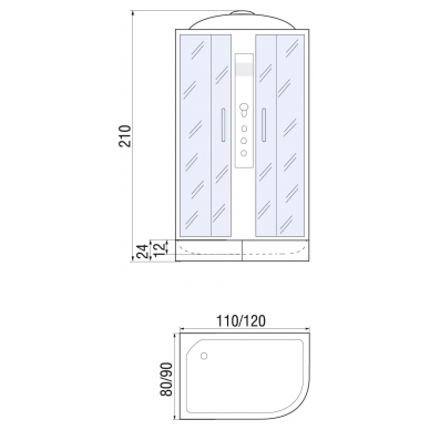 Душевая кабина River Dunay 120/80/24 L МТ (120х80) 10