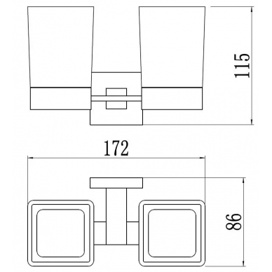 Держатель для двух стаканов Savol Серия	65Q (S-06568Q)	графит 1