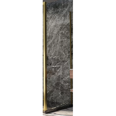 Душевая перегородка Veconi Premium Trento SP-30G (SP30-G-80-01-C4) 80x200, стекло прозрачное/профиль брашированное золото 0