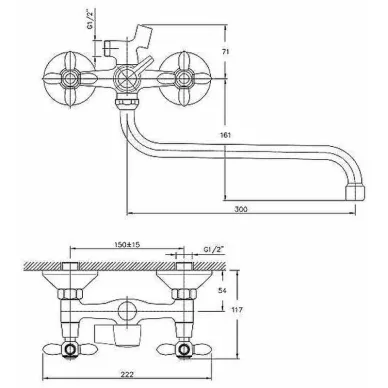 Смеситель для ванны Haiba (HB2227-2) 5