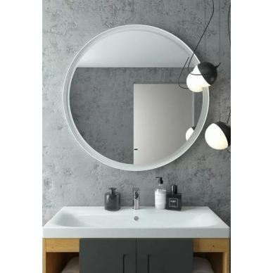 Зеркало Art&Max Napoli (AM-Nap-1000-DS-F-White) (100x100 см) бесконтактный сенсор с LED подсветкой, bianco matt 2