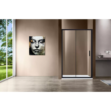 Душевая дверь Vincea Garda (VDS-1G125CLB) 125x190 см, профиль черный/стекло прозрачное 1
