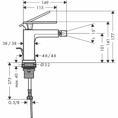 Смеситель для биде Hansgrohe Tecturis E 73200000 хром 1