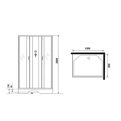 Душевая кабина Niagara Classic NG-43285-14QBKG 120x80x200, без крыши, с гидромассажем 8