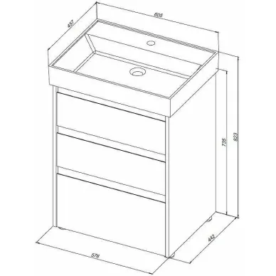Тумба для ванной Aquanet Nova Lite 302470 60 см, дуб рошелье 5
