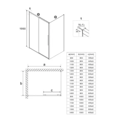 Душевой уголок Niagara Nova NG-44-12ASG-A100SG-34 120х100х195 см 6