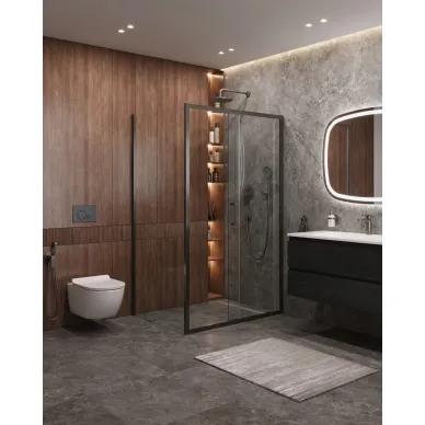 Душевой уголок Cezares Molveno MOLVENO-AH-11-120/90-C-GM-IV 120х90 профиль оружейная сталь/стекло прозрачное 1