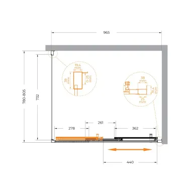 Душевой уголок Cezares Molveno MOLVENO-AHF-31-100/80-C-CR-IV 100x80 профиль хром/стекло прозрачное 5