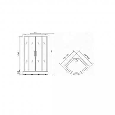 Душевая кабина Timo Eco (TE-0709) (90х90) 8