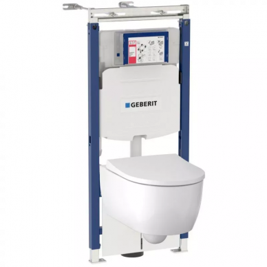 Инсталляция Geberit Duofix (111.362.00.5) в комплекте с унитазом Icon Rimfree (500.784.01.1) микролифт Slim 0