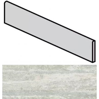 747892 Travertino White Battiscopa Matte 6mm 4.6x80 0