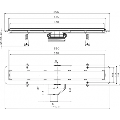 Поддон для душа Pestan Confluo Board (40007821BG) 90x90 см, под плитку со встроенным лотком, решетка черный глянец 5