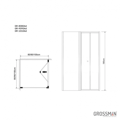 Душевой уголок Grossman Аdvans (GR-8080) 80x80х190 см 5