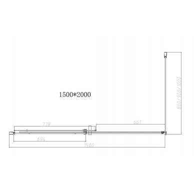 Душевой уголок Vincea Dice (VSR-4D8015CL) 150х80х200 см, профиль хром/стекло прозрачное 3