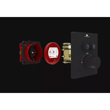 Душевая система Vincea Inspire (VSFW-3I21T1MB) встраиваемая термостатическая, двухрежимная, черный матовый 7