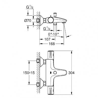 Термостат для ванны Grohe Grohtherm 800 (34576000) регулируемый аэратор 1