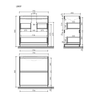 Тумба для ванной Sancos Libra Floor LB80FEG напольная, 79 см, дуб галифакс натуральный 8