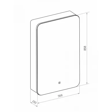 Зеркальный шкаф Art&Max Lecce AM-Lec-560-850-1D-L-DS-F-Nero 56.8x85.8 см с LED подсветкой, nero matt 7