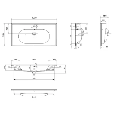 Тумба с раковиной ORKA Likya 5002489 100 см, антрацит матовый 7