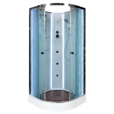 Душевая кабина DTO EM EM1510NLED+GM 100x100x208 см, без крыши, с гидромассажем и LED подсветкой 1