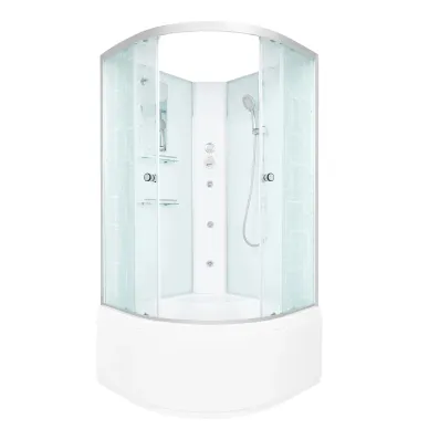 Душевая кабина DTO EM EM4510NGM 100x100x208 см, без крыши, с гидромассажем 1