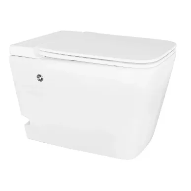 Унитаз импульсный Azario 360х590х440 напольный, квадратный, быстросъемное сиденье микролифт AZ101 12